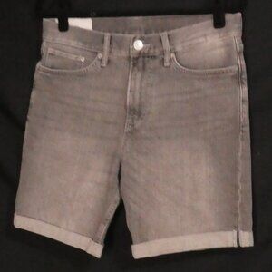 H&M - Slim Fit | size 30 | Classic Grey Denim Shorts With Rolled Hem | NWOT
